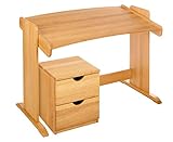 schreibtisch erle massiv kaufen DESIGN: Stabiler und robuster Schreibtisch im zeitlosen Design mit leicht geschwungener Tischplatte, mitwachsend bis zum Erwachsenenalter. Der harmonisch designte Schreibtisch wirkt leicht und elegant und eignet sich dadurch auch hervorragend für kleinere Zimmer oder Nischen. Für extra viel Stauraum ist im Rollcontainer mit den schön geschwungenen Griffmulden gesorgt.