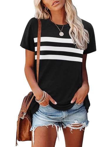KISSMODA Summer Short Sleeve T Shirt Loose Fit Casual Dressy Women Top 2025 Trendy Ladies Fashion Blouses(S-3XL)