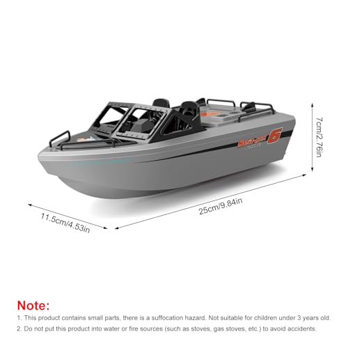 Authticar RC Krating Boat, 10KM/h High-Speed RC Jet Boat with Brushless 1503 Motor, 2.4GHz, Shallow Water Capable (2mm Draft), Safety, 3.7V 550mAh Li-ion, Waterproof Seal, Low Voltage Alarm