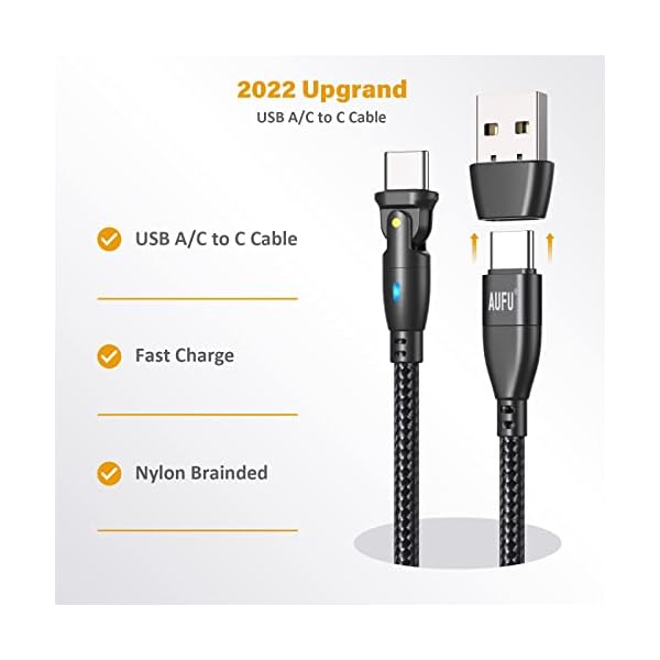 AUFU 5 Stück USB C Kabel 60W 3.1A USB Typ C Ladekabel Schnellladung 180° Rotation für Samsung Galaxy S22 Ultra S21 S20… – Bild 5
