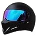 Produktbild LEAGUE&CO Motorrad Helmets Helm Motorradhelm Helmets Alien Integralhelm Visier Offroad Racing Motocross für Honda Yamaha Suzuki Kawasaki Bandit Helm (S, Schwarz (Getönte))