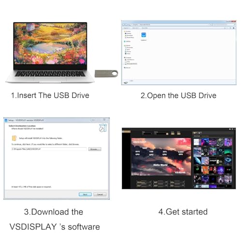 Image of VSDISPLAY 8.8'' 1920x480 PC Case Internal Screen with Theme Editor,White | for Monitoring Computer Speed Temperature CPU GPU RAM Data