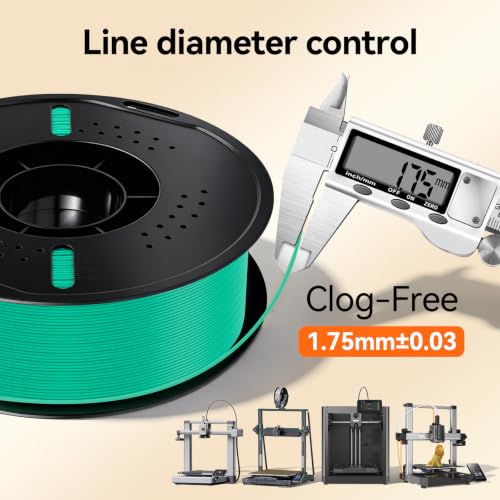 Image of Kingroon PLA Plus(PLA+) 3D Printer Filament, Dimensional Accuracy + /- 0.03 mm, 1 kg Spool(2.2lbs), 1.75 mm, Green