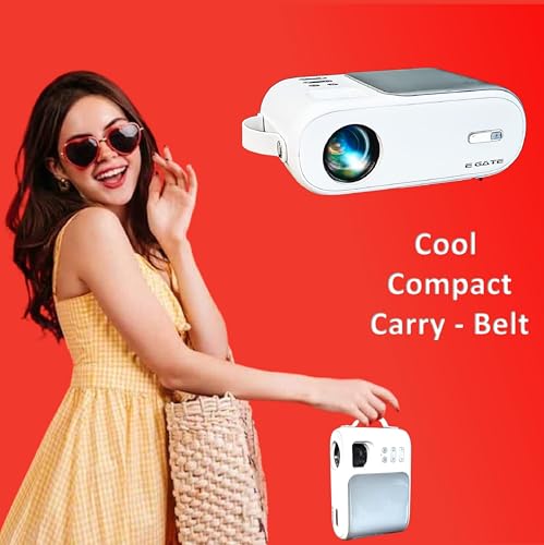 Image of EGate i9 Pro Full HD Projector with HD 720p Native 2400 Lumens 210 ANSI, 120 inch max Screen (3.04 m) | VGA, AV, HDMI, USB, SD (2 Year Warranty)|(EGi9) (Black)