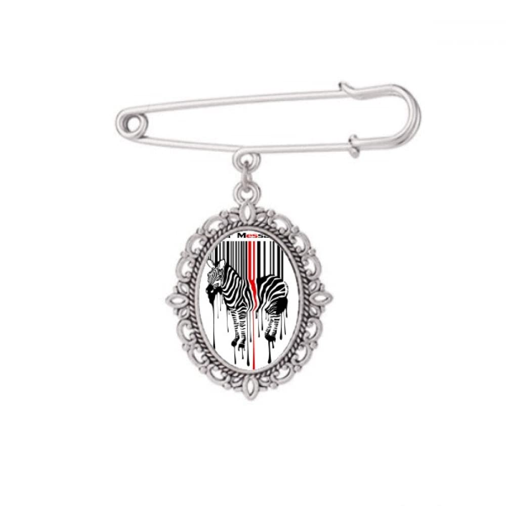 Broche à rayures noires et rouges pour ajuster une chemise trop ample M - 5