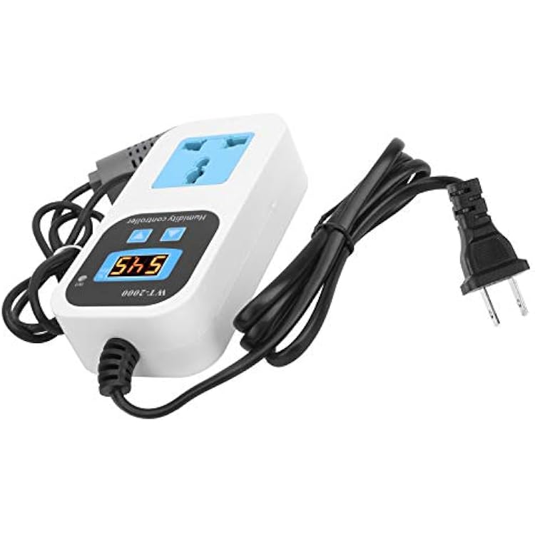 Digital Humidity Controller for Home Greenhouse Humidify Dehumidify Switch Socket 0% to 99%RH with LCD Display US Plug