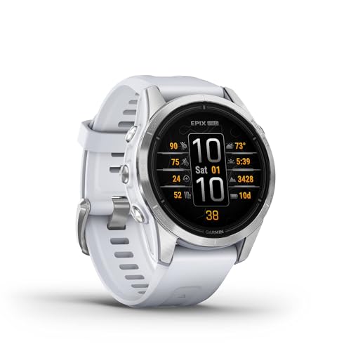 Garmin [Renewed epix PRO Gen 2 GPS 42mm Premium Smartwatch, AMOLED, Multisport, Built-in Flashlight, up to 10 days battery life, White (Renewed)