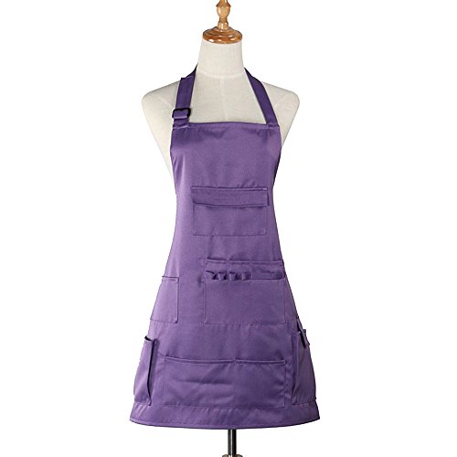 Boshiho Adult Painting Aprons Barber Apron With Pockets For Women/Men/Unisex, Utility Or Work Apron (Purple) #TOP25