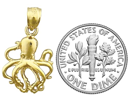 14K Gold Cephalopod Octopus Charm3