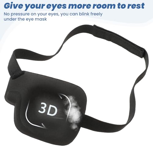 Larrel 2 parches 3D para los ojos, 9,7 x 7,9 cm, ajustable, con cierre, parche de poliéster para adultos y niños (izquierda + derecha) - imagen 4