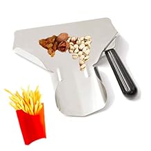 MIZORLIE Stainless Steel Popcorn Scoop, Easy-Quick Fill Tool for Bags & Boxes, Great Utility Serving Scooper for Snacks, Desserts, Ice, French Fry