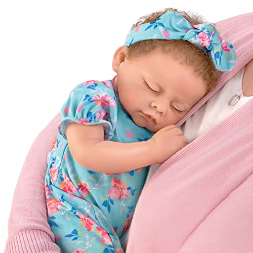 The Ashton - Drake Galleries Heart Full Of Love Bella Hand-Painted Realistic Baby Doll That Breathes And Coos At Your Touch And Comes With A Floral Sleeper With Matching Headband #TOP3