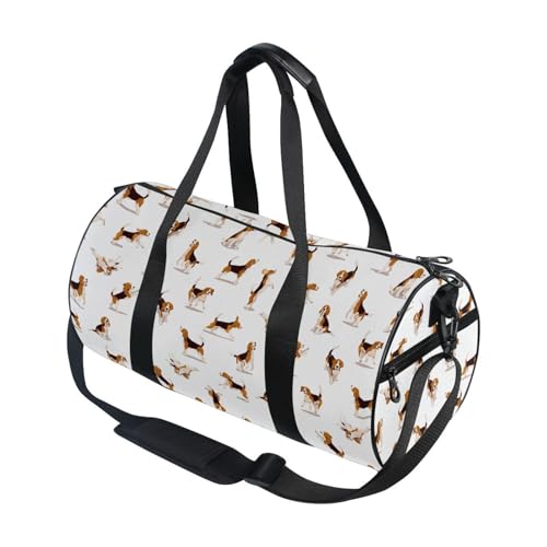 Cute Beagle Dog Round Duffel Sports Bag Lightweight with Inner Pocket Gym Bag for Men Women Duffle Bag for Travel Sports