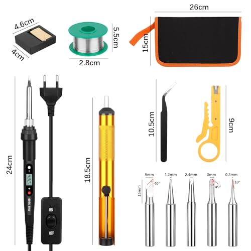 Miniatura 2 de Vfandv Soldador De Estaño 80w Kit Profesional 13 En 1 Con Temperatura Ajustable 180 -520 Para Reparación, Diy, Bombas De Soldadura