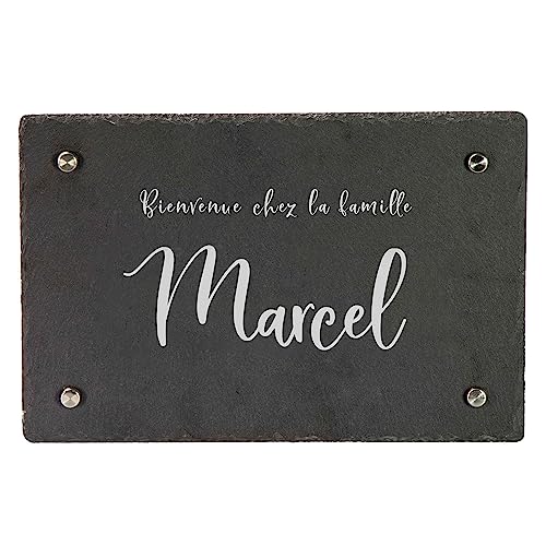LAUBLUST Plaque porte en ardoise personnalisée - Texte souhaité & 7 polices au choix - Plaque...