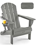 Ciokea Silla plegable Adirondack con textura de madera, patio trasero
