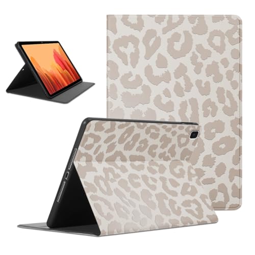 Coalbooliy Funda para Samsung Galaxy Tab A7 10,4 Zoll 2020, Aesthetic Leopardo Dibujos Diseño Slim Smart PU Leather Protector Soporte Función Ángulos Ajustables Flip Cubierta Tablet Case, Blanco