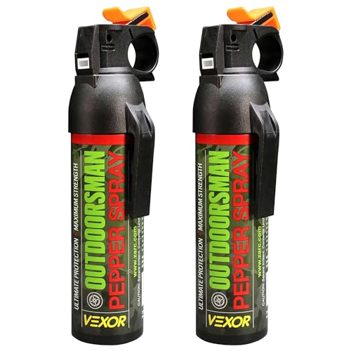 VEXOR Outdoorsman 9.2 oz Pepper Spray – 25-Foot Range Personal Defense Spray from Zarc, 2-Pack