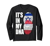 Bandera de ADN de mezcla austriaca e israelí Manga Larga