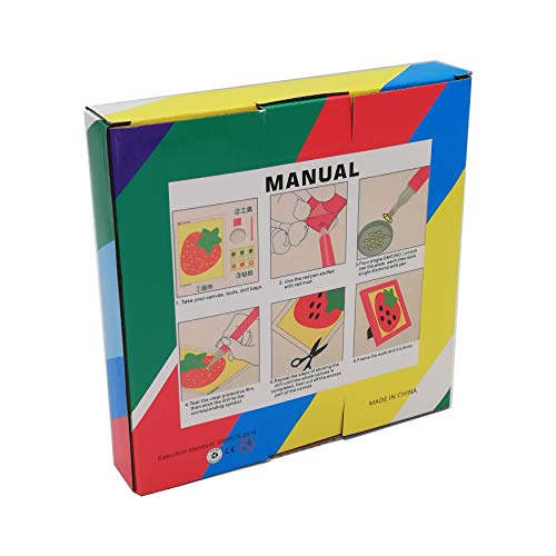 ParNarZar Easy 3D Diamond Painting Kit for Kids, Full Drill Painting by Number Kits with Wooden Frame - Hedgehog 6x6inches
