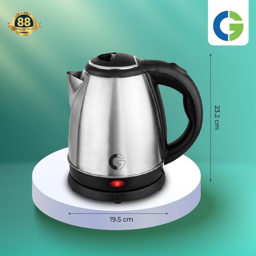 Image of CG - EKSS18 SS 1.8 Ltr Electric Kettle 1350W with Dry Boil Protection, Auto Cut Off, Cool Touch Ergonomic Handle, Double Wall Insulation, 2 Yr Replacement Manufacturer Warranty - Black
