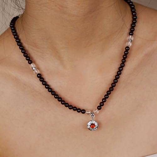 Image of Five Elements 18K Gold Vermeil 3 Layered Crystal Gemstone Beads Bracelet & Necklace for women Solid 925 Sterling Silver 18K Gold or White Gold Plated jewelry