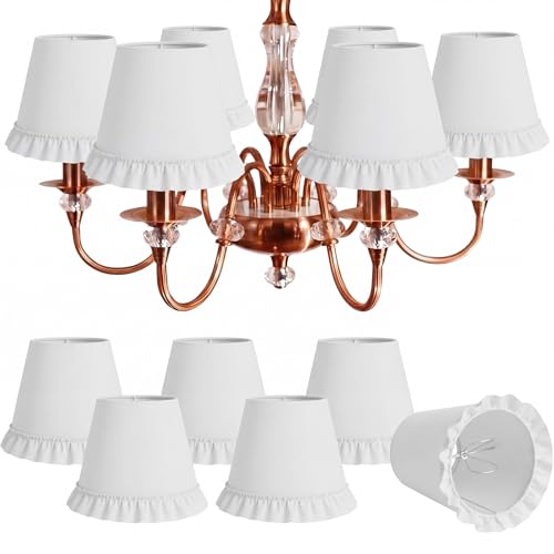 Gerrii 6 Pcs Small Chandelier Lamp Shades 3.9" Top 6.3" Bottom 5.1" Slant