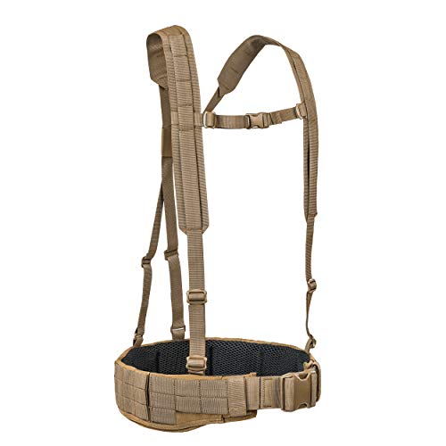 Tasmanian Tiger Warrior Belt MK III, Tactical Battle Belt, MOLLE Webbing, Chest Strap Carrying System, Medium, Coyote (TT-7655-346-M)
