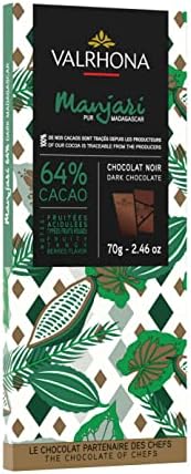 Valrhona, Chocolate Dark Manjari 64 Bar, 2.46 Ounce
