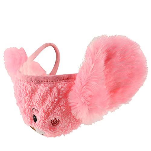Image of Trendy Apparel Shop Kids Winter Animal Face Breathable Bear Fur Mask & Earmuffs