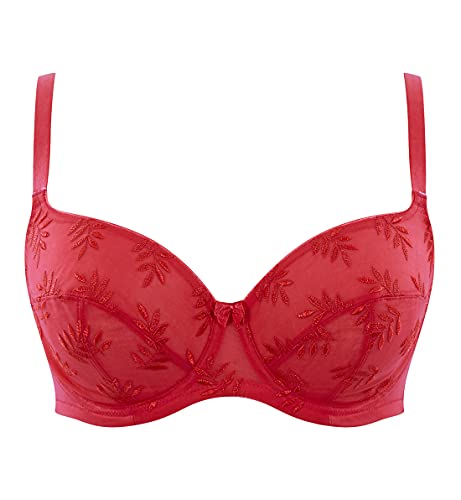 Image of Panache Tango Balcony Bra for Women - Wired, Non-Padded Full Cup Support with Leaf Embroidery