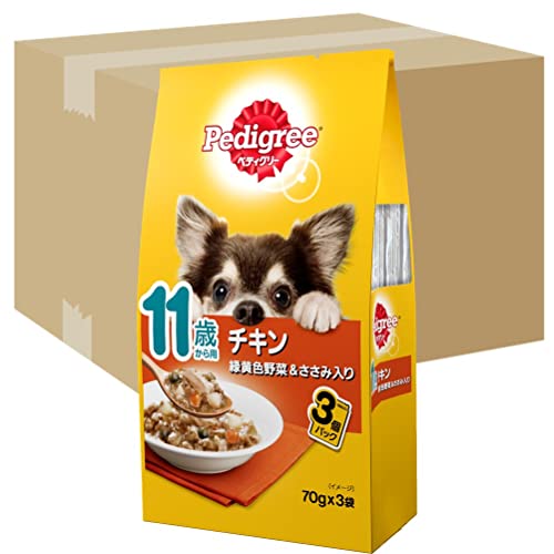 ペディグリー シニア犬 11歳から用 チキン&緑黄色野菜 ささみ入り ×48個入り