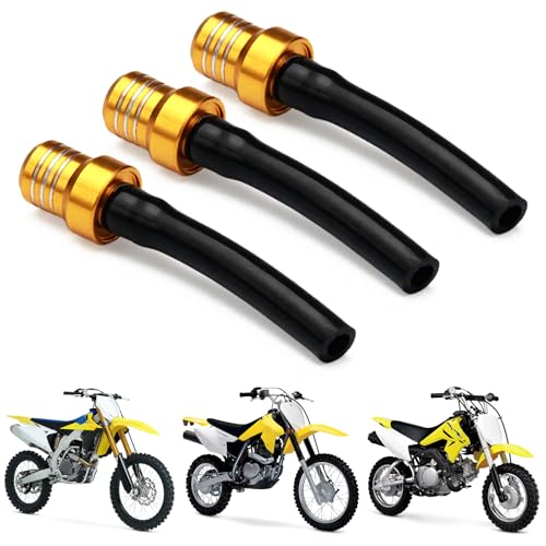 Image of Dirt Bike Gas Cap Vent Hose 3 Pcs Fuel Tank Valve Tube Breather CNC Universal for 50-450cc DRZ RM LTZ ATV Dirt Pit Bike Gold