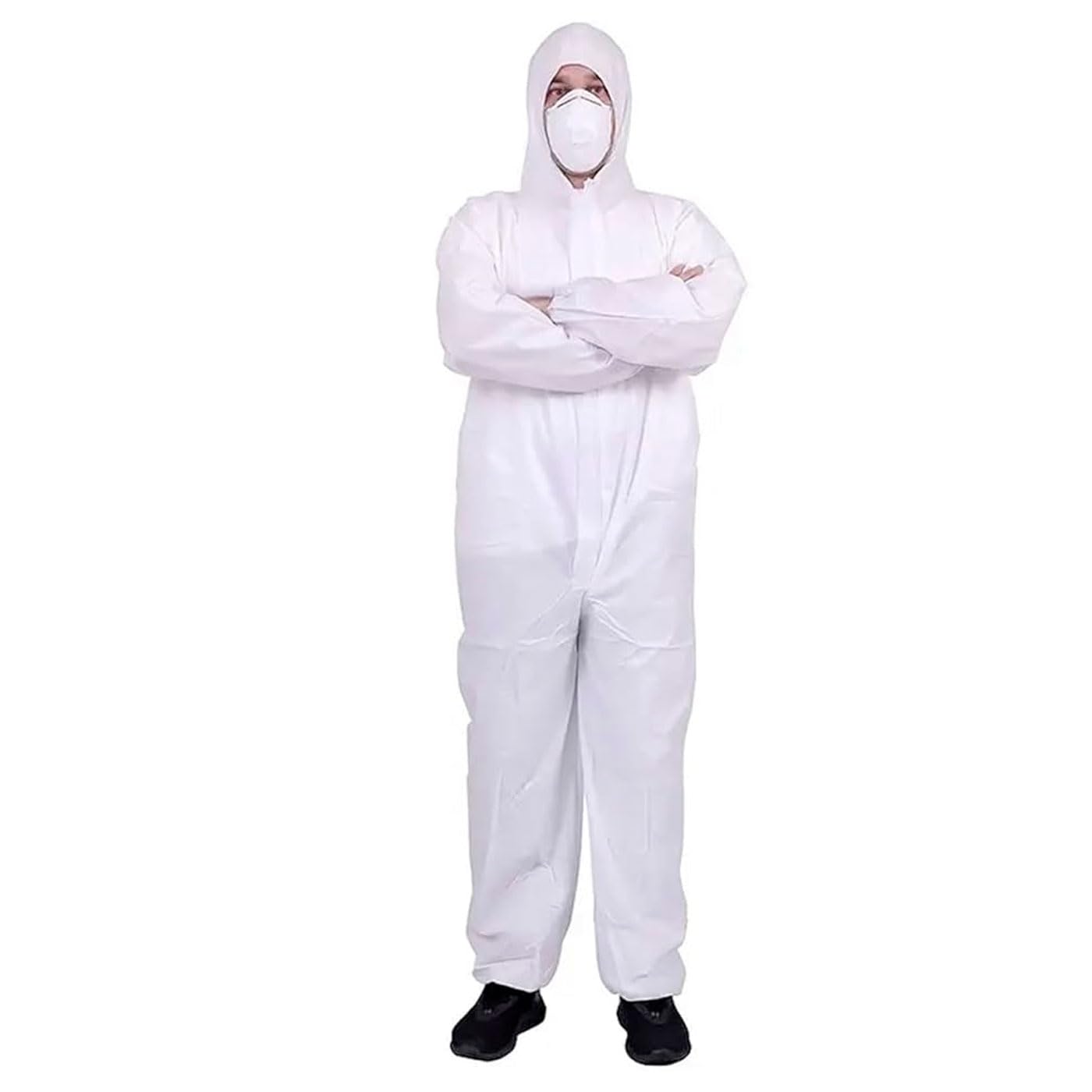 Tradineur - Pack de 12 Trajes Protectores de Trabajo, Mono desechable, Integral, Multiusos, protección, Bricolaje, Pintura, mecánica (Blanco - Talla única - Unisex)