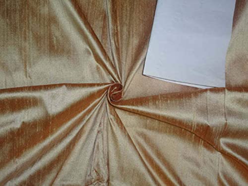 Tissu pure soie dorée et marron en 137cm pour créations haute couture