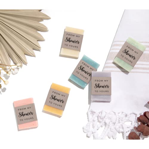 From My Shower to Yours, Mini Soap Favors for Baby or Bridal Party, 24 pack, Vegan Natural (Assorted) - Thumbnail 3