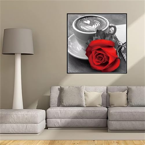 Kit broderie diamant rose de café pour créer votre propre havre de paix DIY