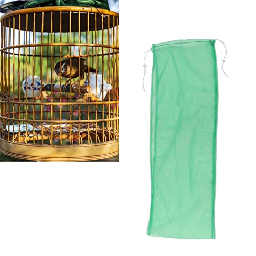 Image of Birdcage Nylon Mesh Net Adjustable Dustproof Seed Catcher Guard Net Cover for Parrots Parakeet Macaw Cage