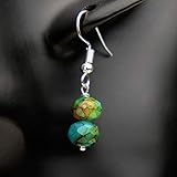 Zeitloser Damenschmuck Ohrringe Damen hängend grün Glasperlen hängend Lucil Lucky Charm