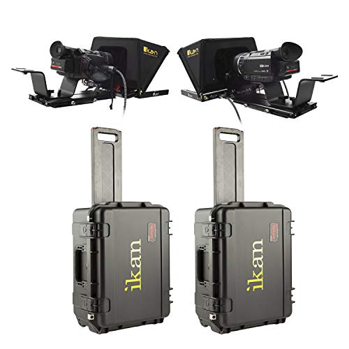 Ikan P2P Interview System with 2 x 12 Teleprompters Travel Kit