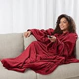 Sharper Image Heated Wearable Blanket Burgundy