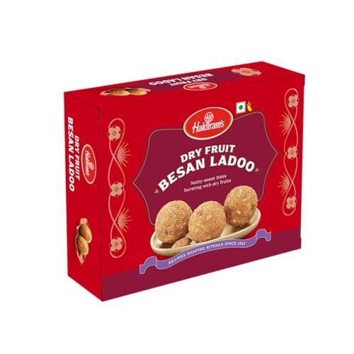 Haldirams Mithas Besan Ladoo – Dry Fruit, 400g, Indian Sweets Diwali gift pack