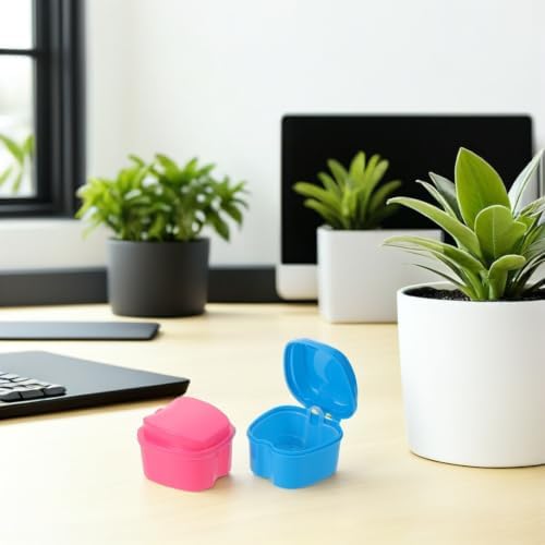 SEWACC 5pcs Leakproof Denture Case with Special Soaking Compartment, Portable Abs False Teeth Storage Box for Mouth Guards, Convenient Storage Organizer for Handbag or Drawer Use - 4