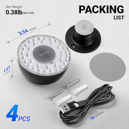 Barrina OG03C Rechargeable Puck Grow Light, 5200mAh, 4000K, 4 Packs, Black by Barrina - Used condition - Image 9