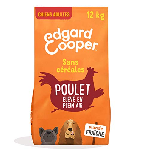 Edgard & Cooper Croquettes Chien Adulte sans Cereales Nourriture Naturelle 12kg Poulet Frais, Alimentation Saine savoureuse et équilibrée, Protéines de qualité supérieure Cover