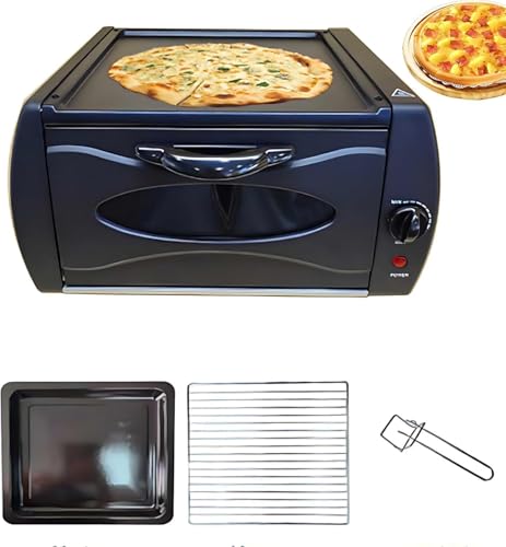 Image of Electric Pizza Maker & Roti Maker with Grill Plate, Multi-Function Countertop Oven, Non-Stick Baking Surface, Adjustable Temperature Control, Compact Indoor Grill for Pizza, Chapati & Sandwich