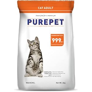 Purepet Adult Dry Cat Food Mackerel Flavour, 6 kg Pack