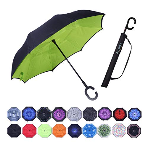 Umbrella,Windproof Waterproof Golf Umbrella,Double Layer Folding Inverted Anti-UV Protection Umbrellas,Reverse Sun Umbrella With