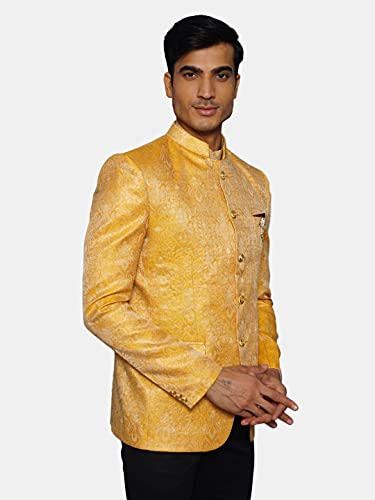 Image of WINTAGE Men's Banarasi Rayon Cotton Green Bandhgala