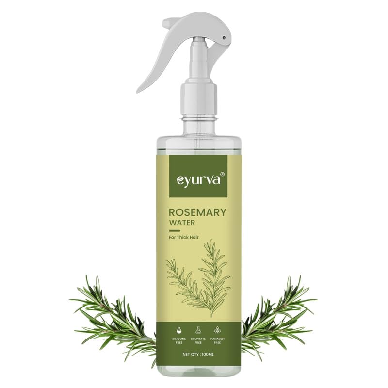 eyurva Rosemary Water Hair Spray | For Frizzy Hair | Adds Shine | Helps Hair | Strengthens Hair | Suitable For All Hair Types | Men & Women 100 ml